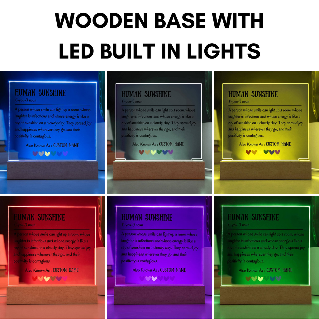 Human Sunshine Definition Gratitude Inspirational Motivational Gifts for Women Appreciation Gift for Teacher Friends Coworkers Doctor Nurse