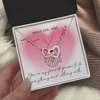 Personalized Couple Date and Name, Hand Holding Line Art Custom Valentine Gifts, Couple Anniversary Birthday Necklace, Gift For Her