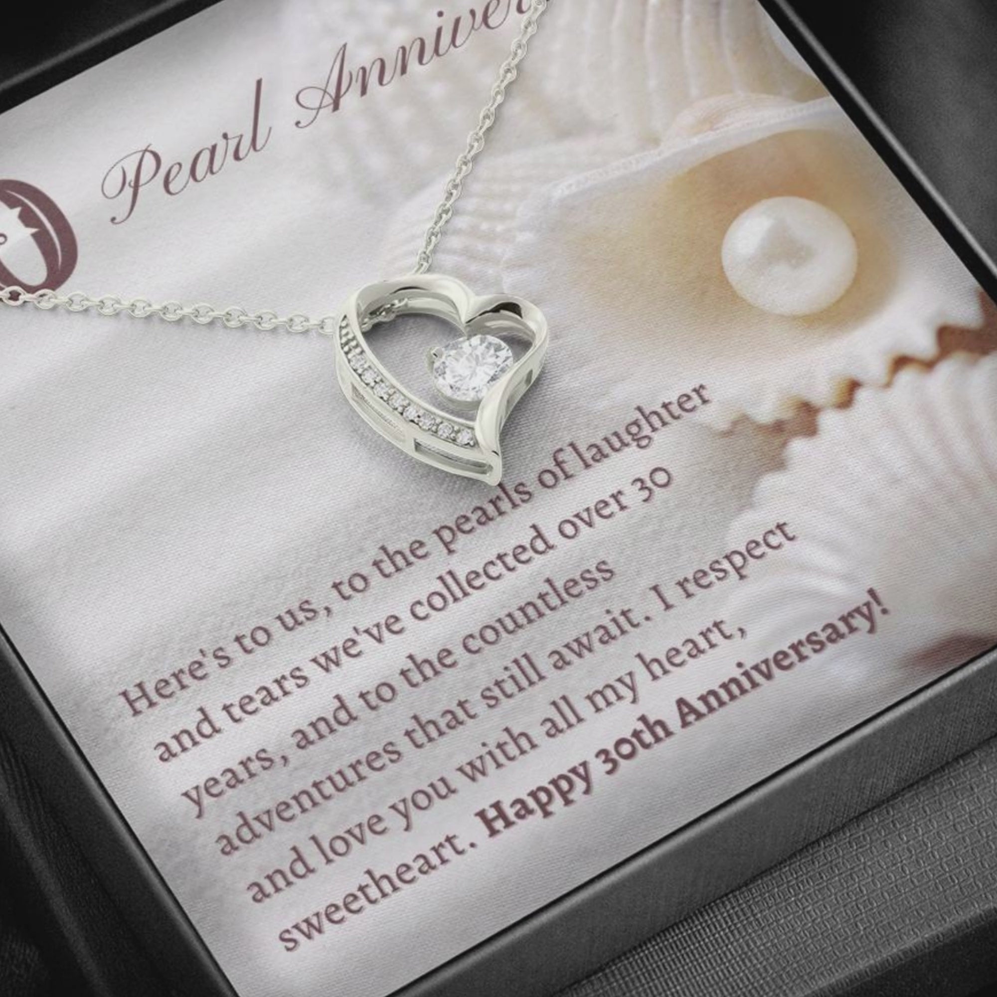 Partner Necklace for 30th Anniversary, 30th Wedding Anniversary gift for Wife, Pearl Wedding Anniversary, Gift for Wife on 30th Anniversary