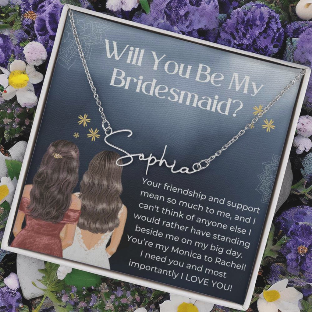 Personalised Necklace, Bridesmaid Gift, Will You Be My Bridesmaid Necklace Bridesmaid Proposal, Unique Bridesmaid Gift, Custom Name Necklace
