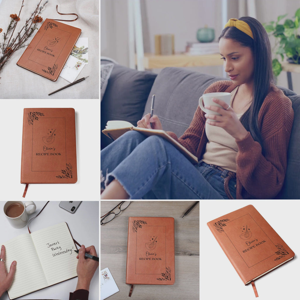 Your name recipes, personalized recipe journal, custom recipe book, leather recipes journal, cooking journal, personalized cookbook
