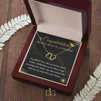 Graduation necklace jewelry congratulations degree gift idea grad hat and robe future stepping congratulatory milestone celebration