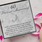 60th Wedding Anniversary Gift, 60 Years Wedding Anniversary Couple Gift, Diamond Anniversary, Necklace for Mom, Necklace for Wife
