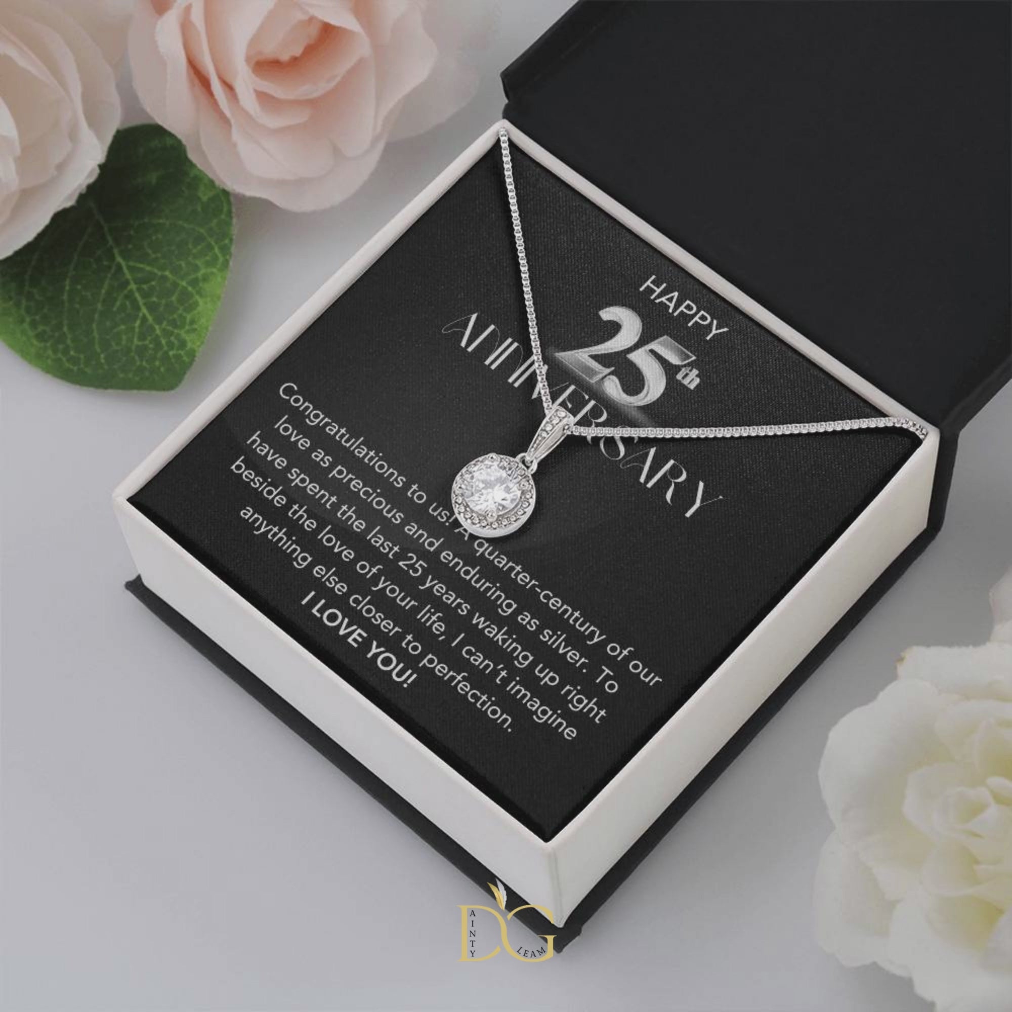 Necklace for 25th Anniversary, 25th Wedding Anniversary gift for Wife, Silver Wedding Anniversary, Gift for Wife on 25th Anniversary