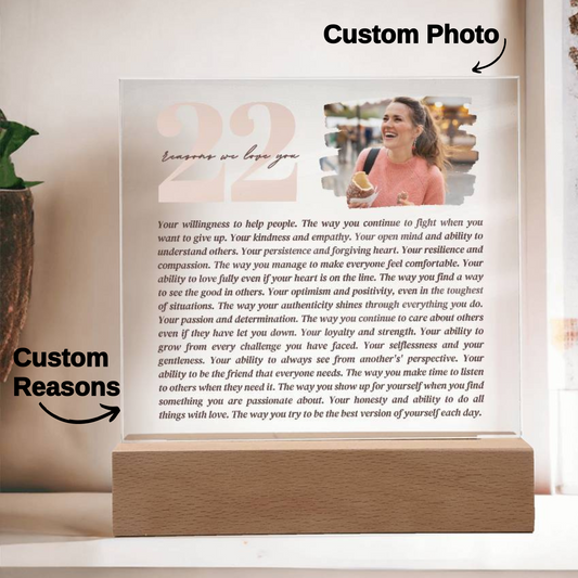 22 Reasons We Love You | 21st Birthday Gift | Custom Gift | 40th Birthday Gifts For Women | 30th Birthday Gifts For Men | Thoughtful Gift