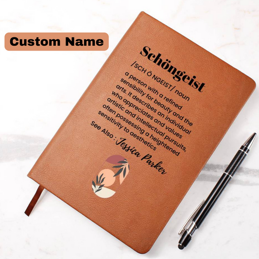 Gift for Art Connoisseurs Schöngeist Journal Intellectual Pursuits Notebook Personalized Name Gift for Artistic Individuals Aesthetics
