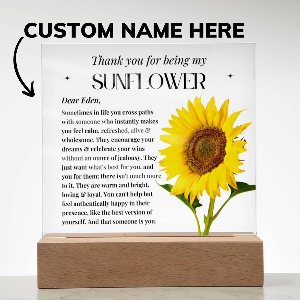 Personalised Special Person Gifts Flower Gift for Friends Mentor Birthday Gift Acrylic Plaque Sentimental Appreciation Gifts Thank You Gift