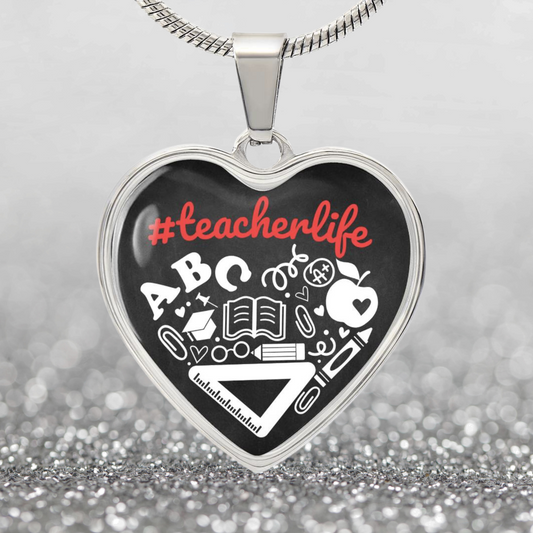 Personalized Teacher Appreciation Gifts, Gift for Best Teacher, Back To School Gifts, Teacher Era Jewelry, Teacher Life Pendant Necklace