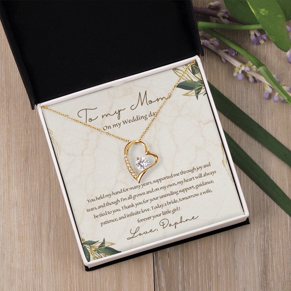 To My Mom On My Wedding Day Personalized Necklace, Mother of the bride Gift/Gift For mom/Wedding Gift for Mom/Bridal Shower Gifts/Mom Gifts