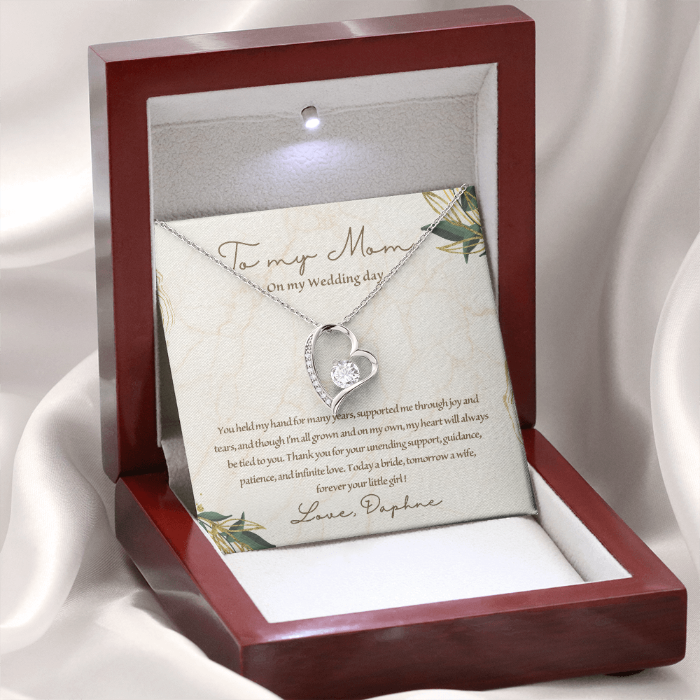 To My Mom On My Wedding Day Personalized Necklace, Mother of the bride Gift/Gift For mom/Wedding Gift for Mom/Bridal Shower Gifts/Mom Gifts