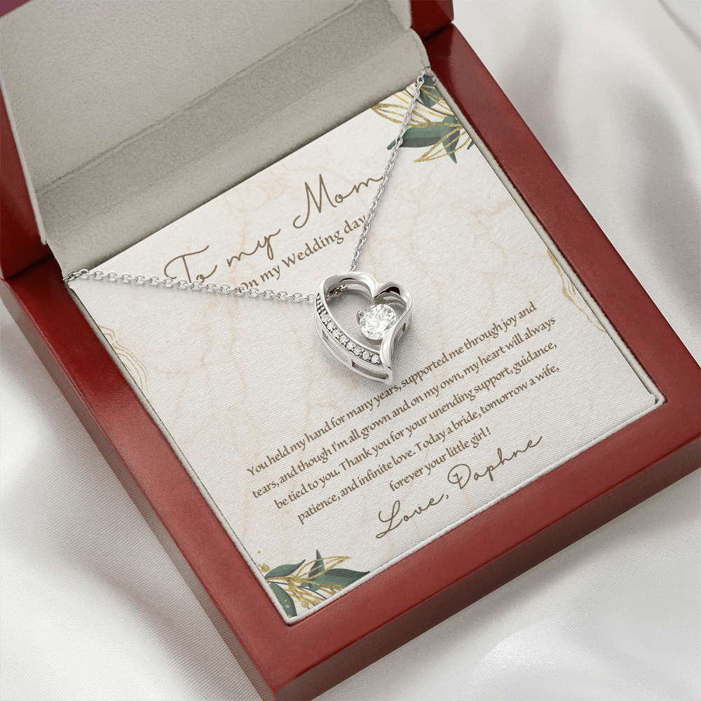 To My Mom On My Wedding Day Personalized Necklace, Mother of the bride Gift/Gift For mom/Wedding Gift for Mom/Bridal Shower Gifts/Mom Gifts