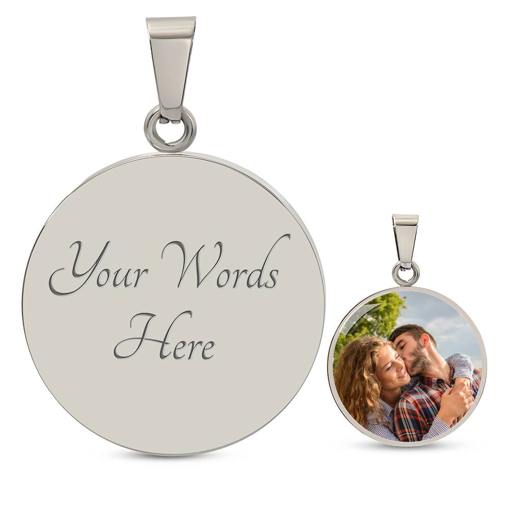 Personalized Name necklace Inspirational Motivational Quote jewelry Custom Photo Pendant Strength and Determination Encouragement Success