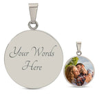 Personalized Name necklace Inspirational Motivational Quote jewelry Custom Photo Pendant Strength and Determination Encouragement Success