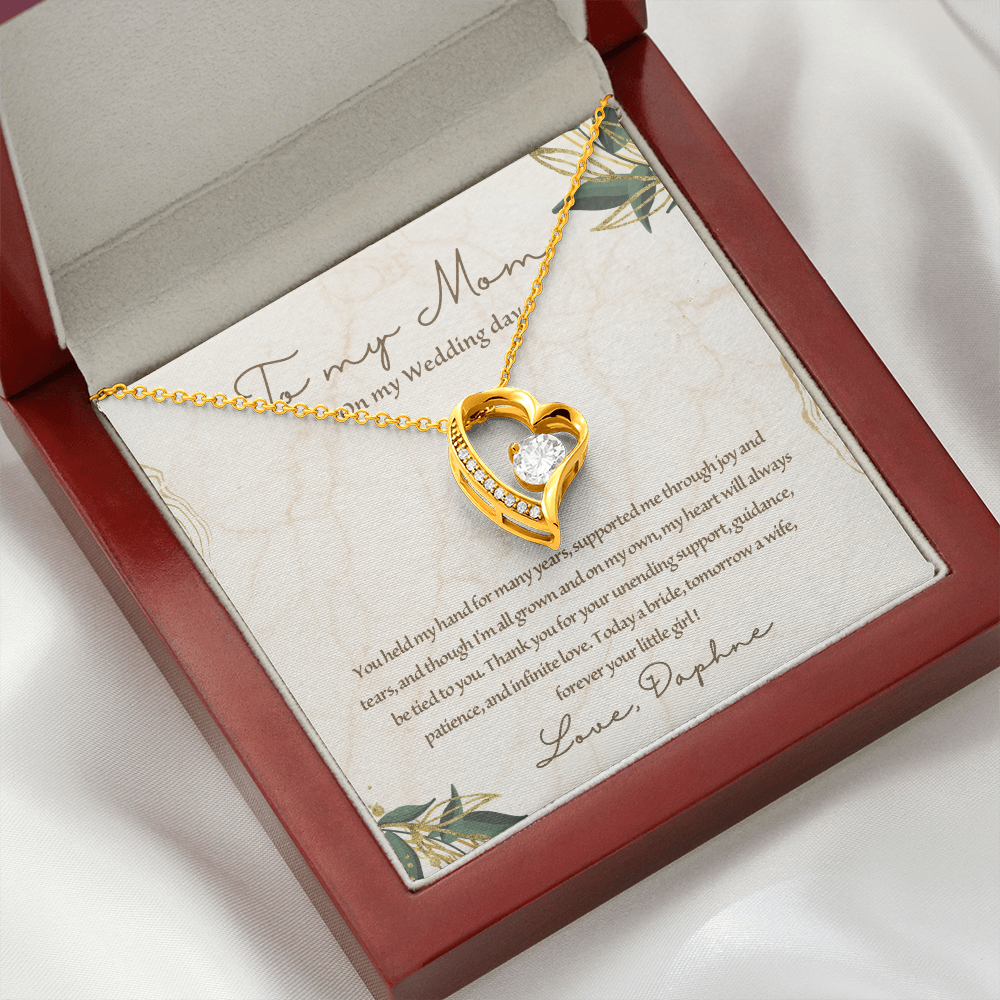 To My Mom On My Wedding Day Personalized Necklace, Mother of the bride Gift/Gift For mom/Wedding Gift for Mom/Bridal Shower Gifts/Mom Gifts