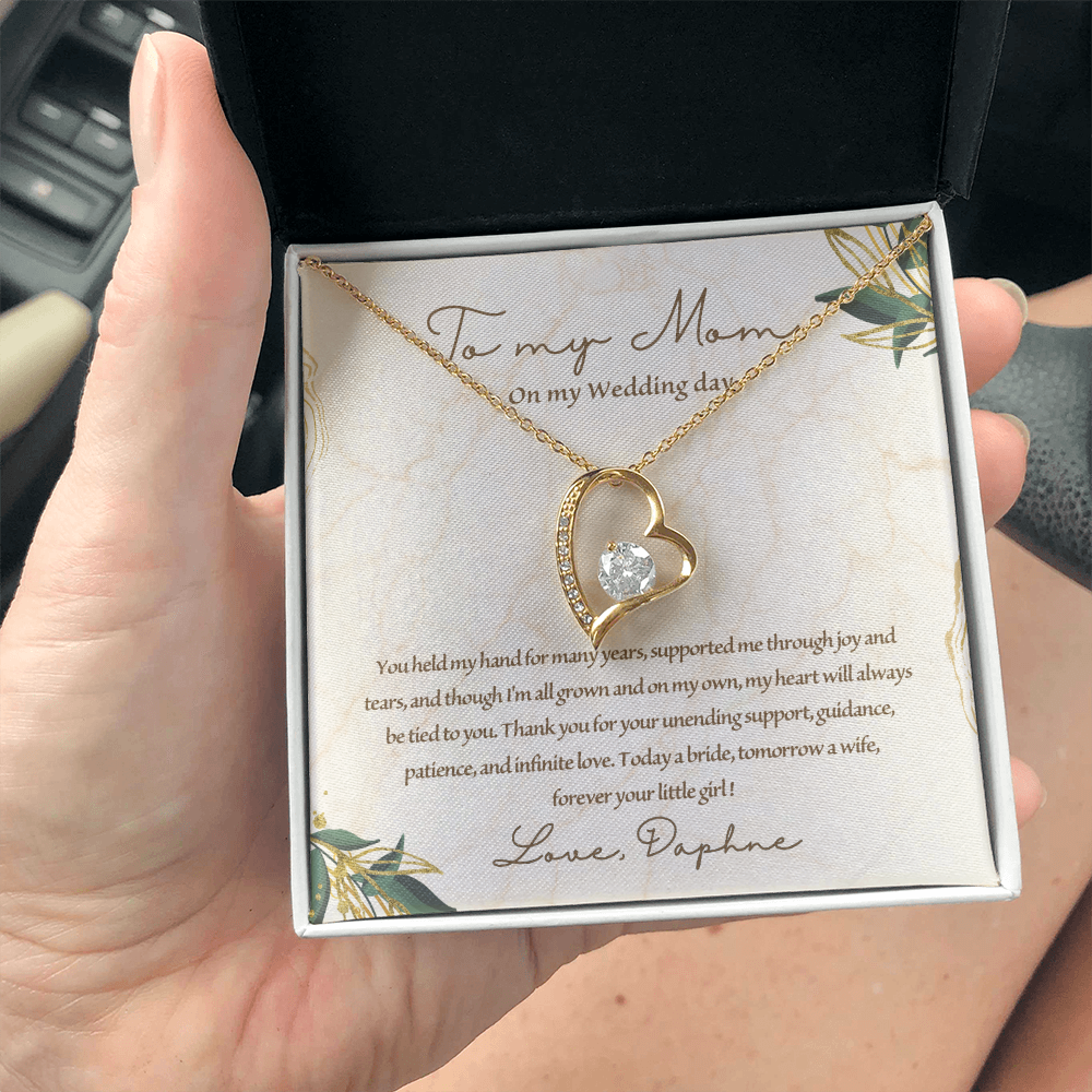 To My Mom On My Wedding Day Personalized Necklace, Mother of the bride Gift/Gift For mom/Wedding Gift for Mom/Bridal Shower Gifts/Mom Gifts
